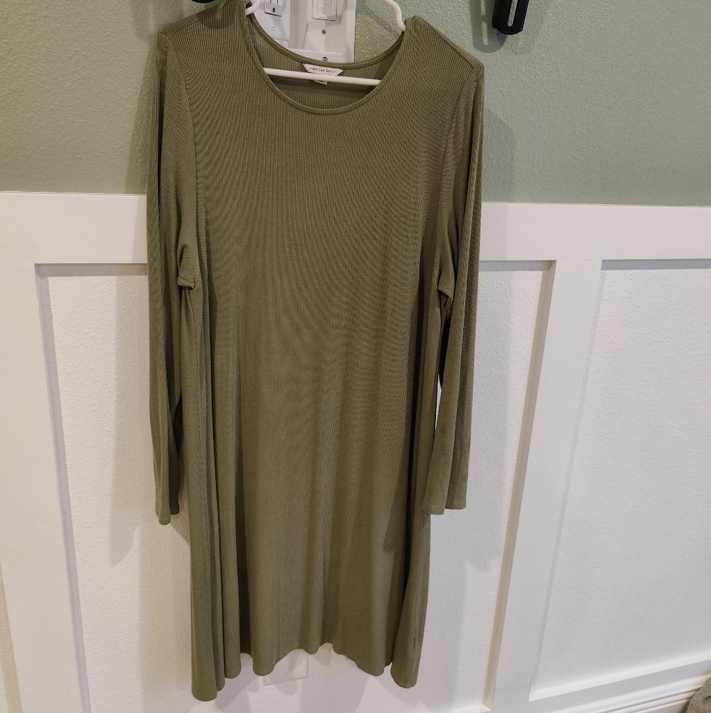 Olive Green Long Sleeve Dress